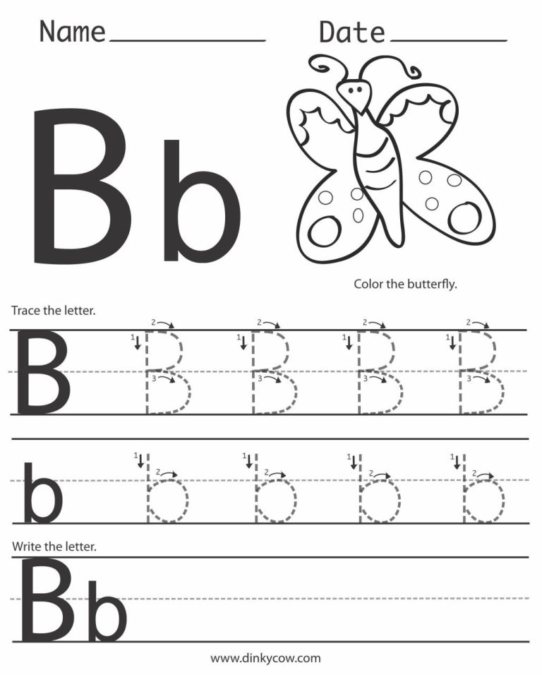 Letter Tracing Worksheets B