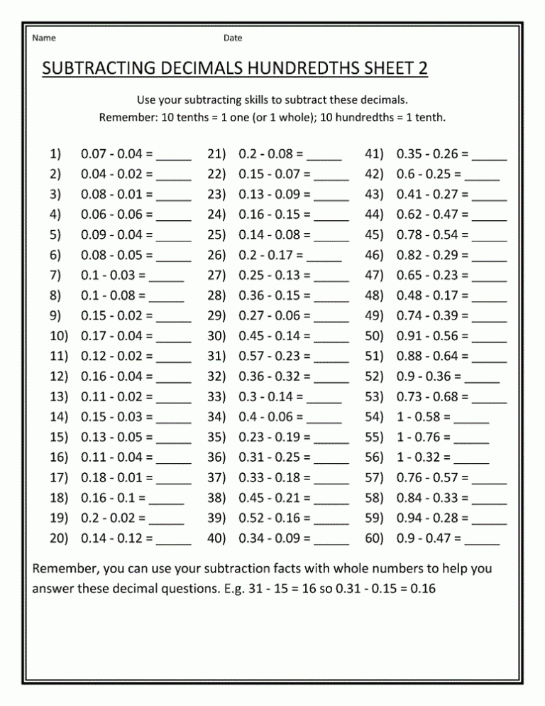 Grade 8 Math Worksheets With Answers