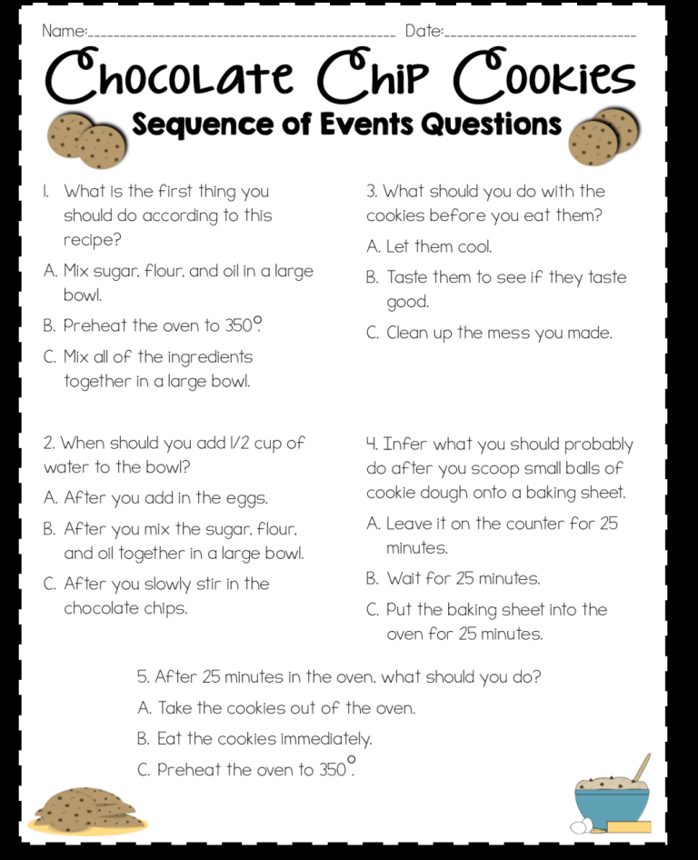 Sequencing Events In A Story Worksheets Grade 3