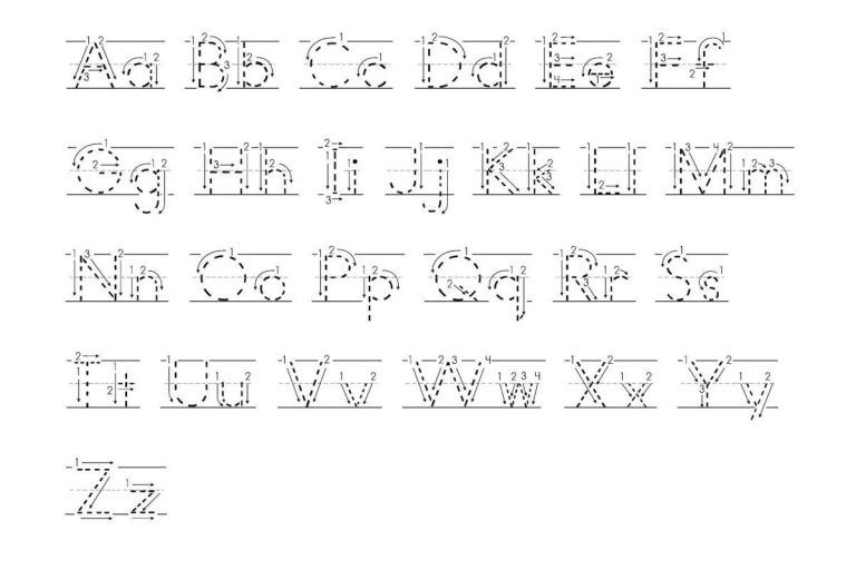 Alphabet Tracing Sheets With Arrows