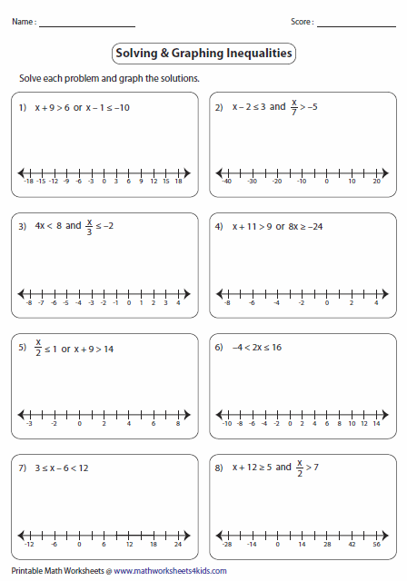 Writing Inequalities Worksheet Pdf