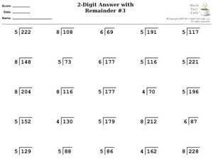 Short Division Questions And Answers