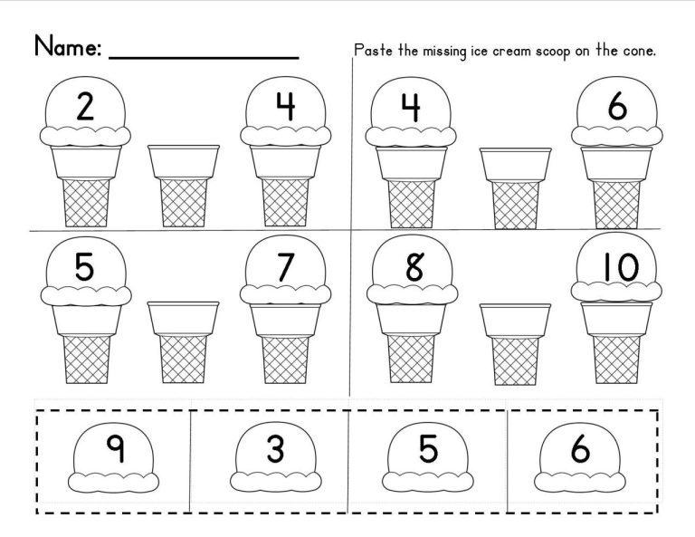 Missing Numbers Worksheet 1-10