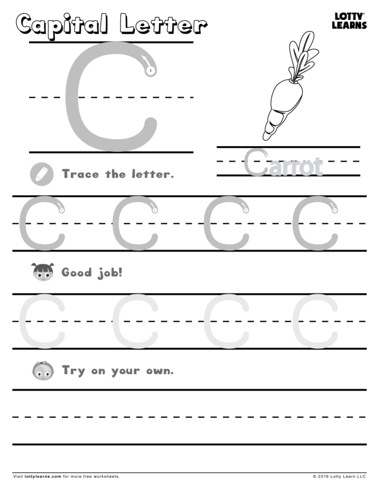 Cursive Letters Worksheet C