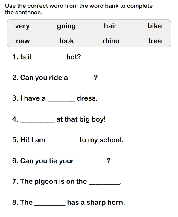 First Grade English Worksheets