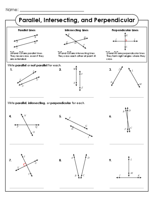 Angles In Parallel Lines Worksheet Pdf