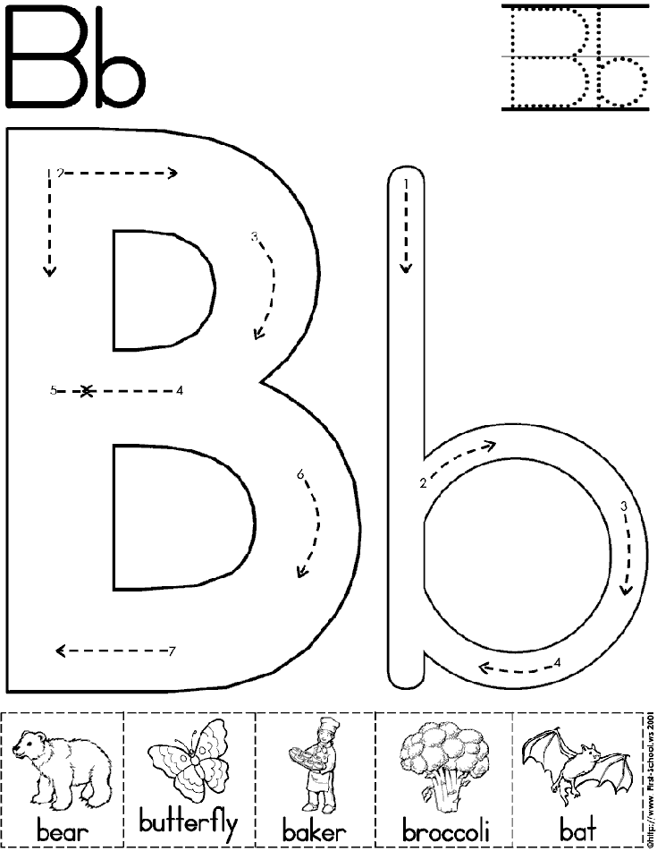 Preschool Alphabet Worksheets B