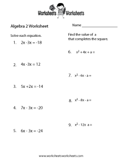 Basic Algebra Worksheets With Answers