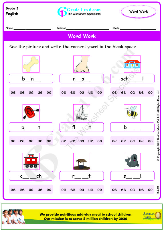 English Grade 1 Worksheets Free