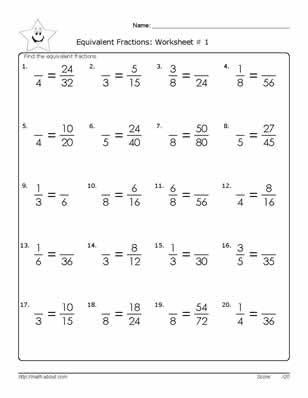 Comparing Fractions Worksheet With Answers