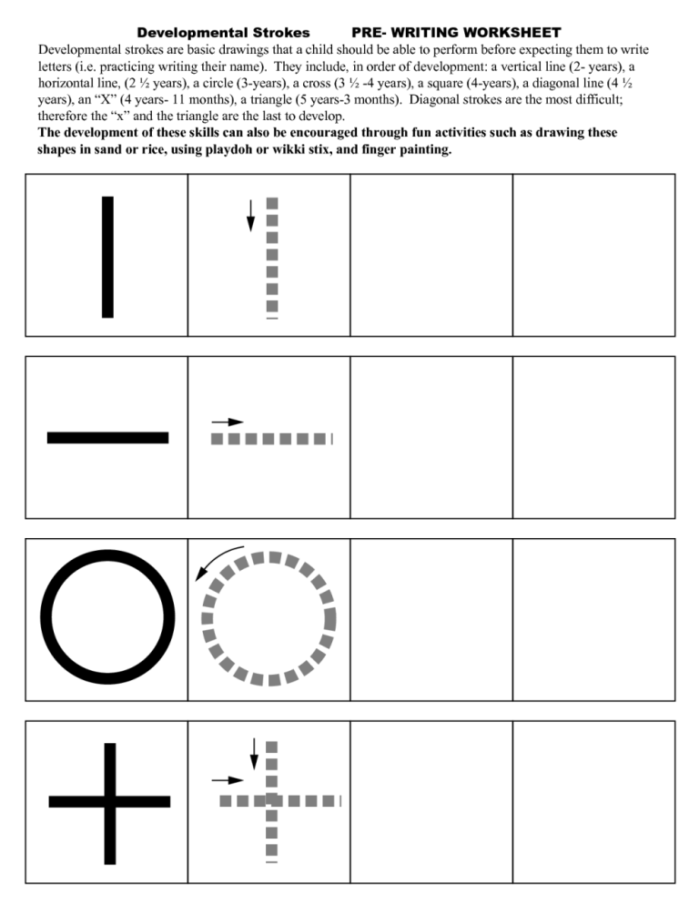 Pre Writing Worksheets Printable