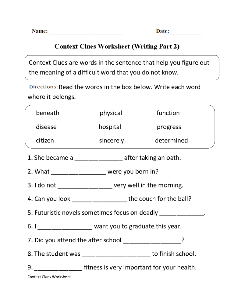 Context Clues Worksheets 4th Grade Multiple Choice