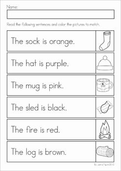 Easy Kindergarten Worksheets English