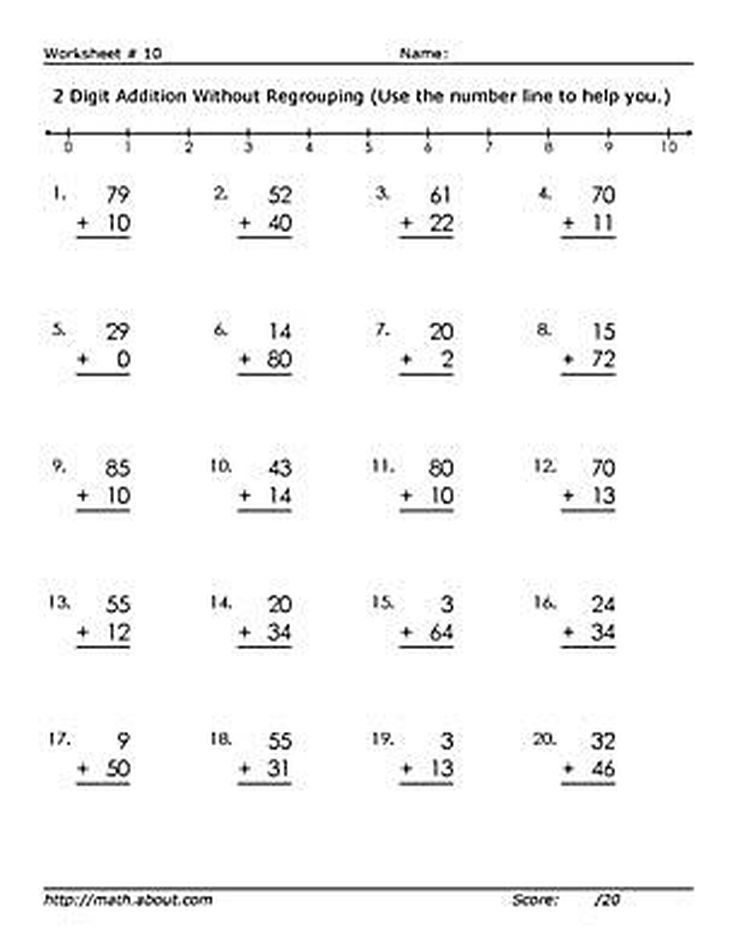 Addition Problems Without Regrouping