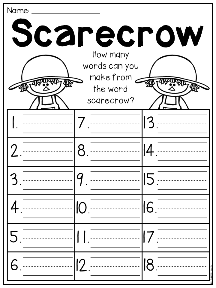 1st Grade Worksheets Fall