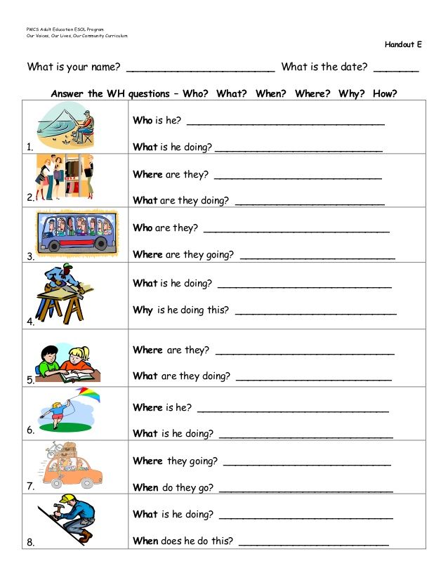 Free Printable Wh Questions Worksheets For Kindergarten