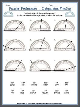 Practice Measuring Angles With A Protractor Worksheet