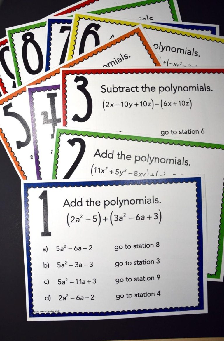 Adding Polynomials Worksheet Answers Algebra 1