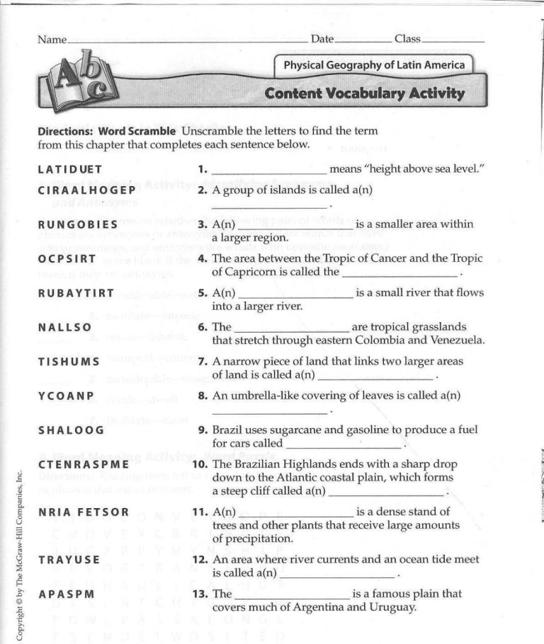 Homeschool Worksheets 6th Grade