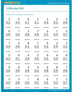 5th Grade Multiplication Sheets Printable