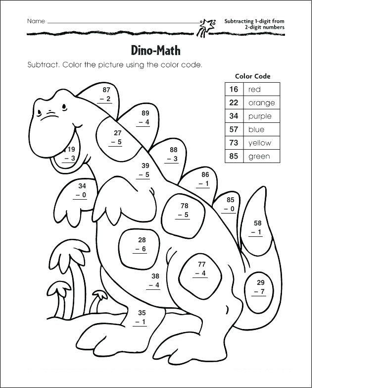 Coloring Subtraction Worksheets For Kindergarten