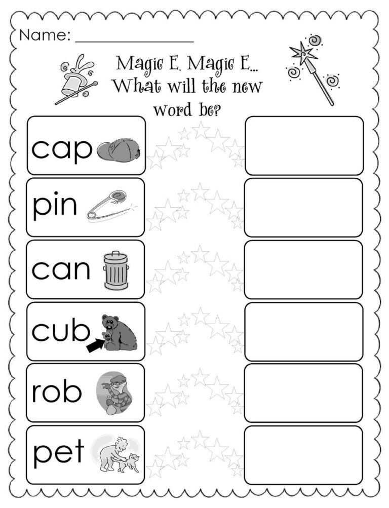 Silent E Worksheets 2nd Grade