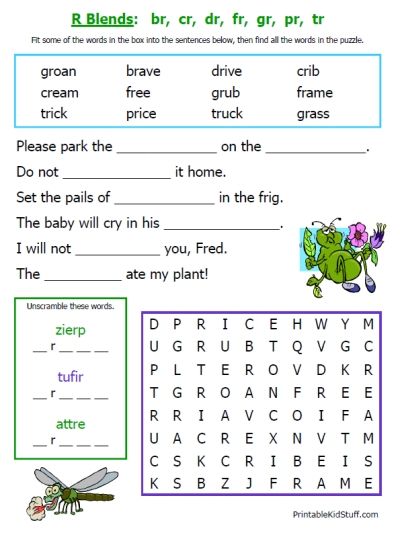 Consonant Blends Worksheets For Grade 5