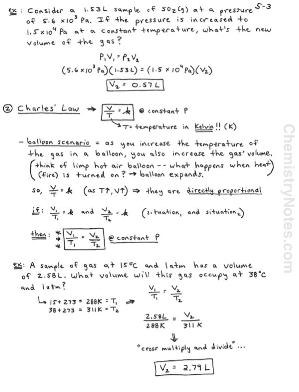 Combined Gas Law Chart Worksheet Answers