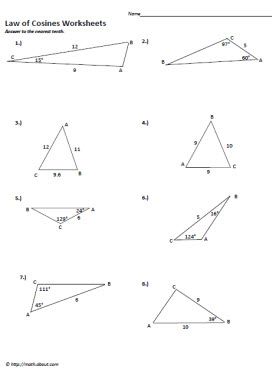 Law Of Sines And Cosines Worksheet