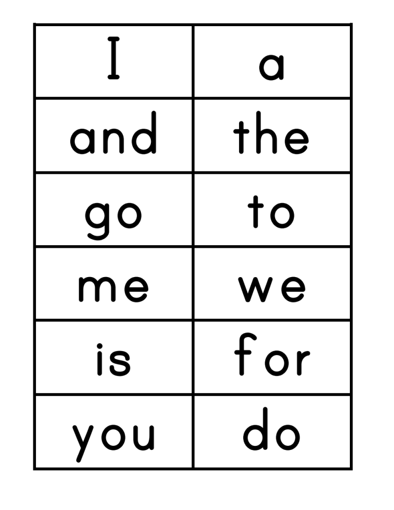 Printable Sight Words Flash Cards Pdf