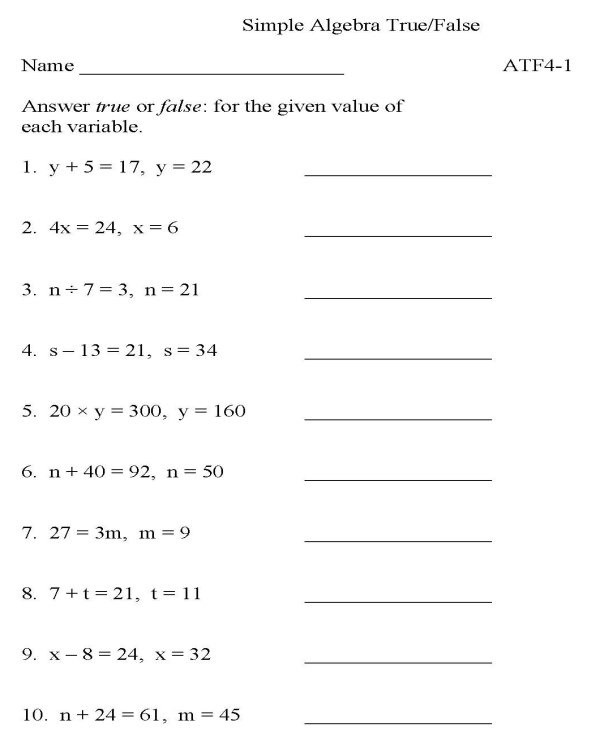 9th Grade Pre Algebra Review Worksheets