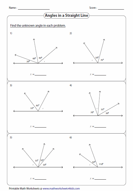 5th Grade Supplementary Angles Worksheet