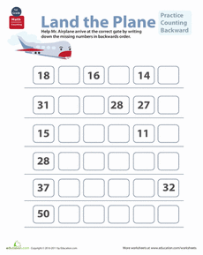 Printable Backward Counting 50 1 Worksheets