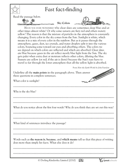 Free Reading Comprehension Worksheets 4th Grade