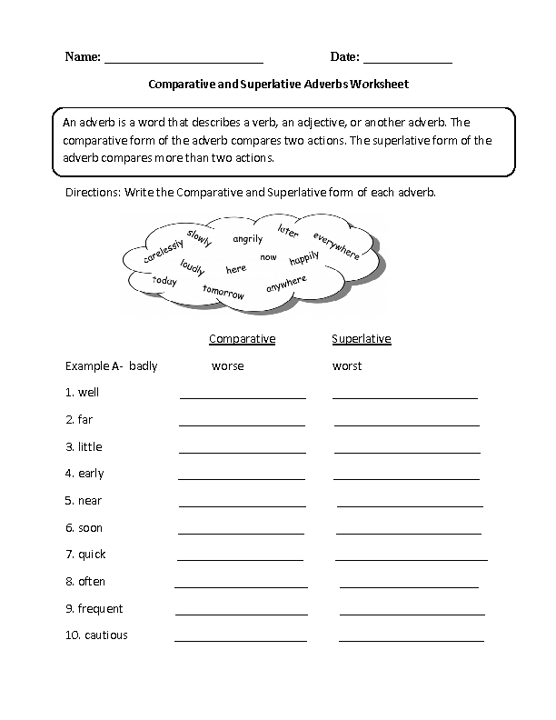 Comparative Worksheet With Pictures