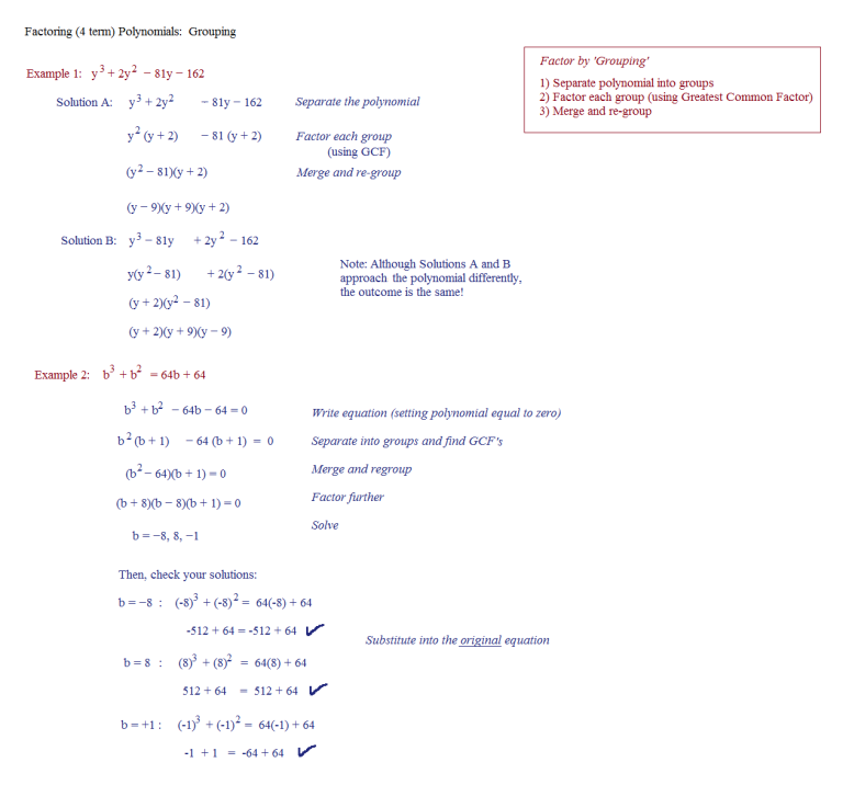 Factoring By Grouping Practice Worksheet