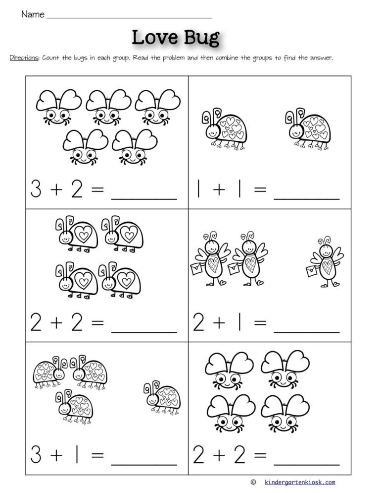 Addition Worksheets For Kids Kindergarten