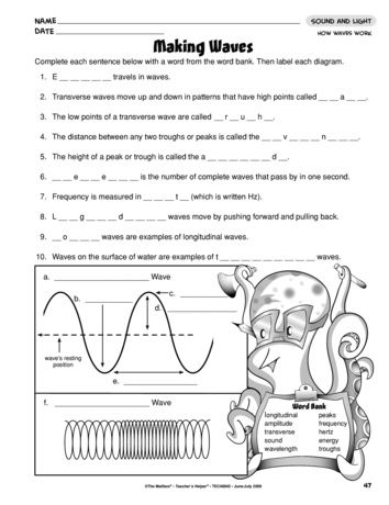 Waves Worksheet Answers