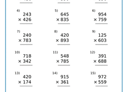 Fifth Grade Math Worksheets 5th Grade Multiplication