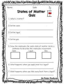 States Of Matter Worksheet Answers Key