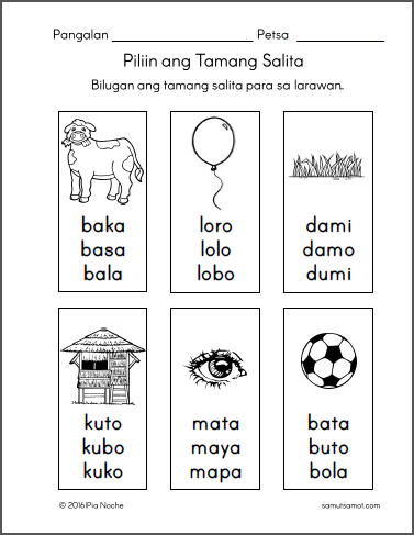 Grade 1 Reading Worksheets Tagalog