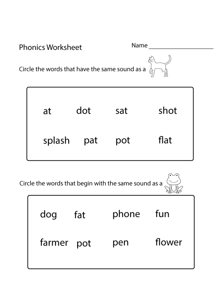 Kindergarten Reading Printable Worksheets Pdf