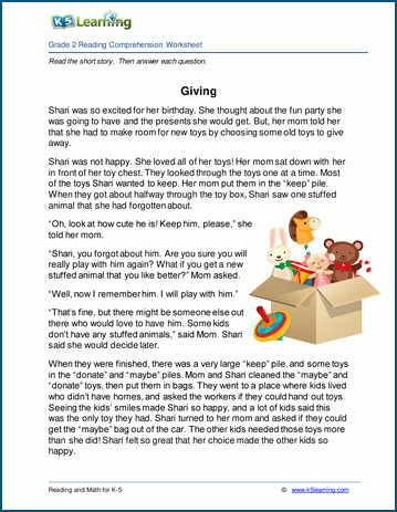 K5 Learning Reading Comprehension Grade 2