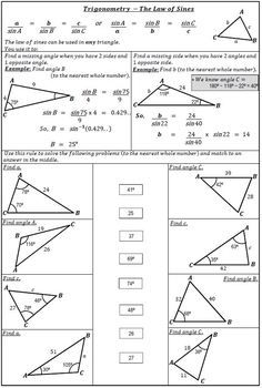 Law Of Sines Worksheet Pdf