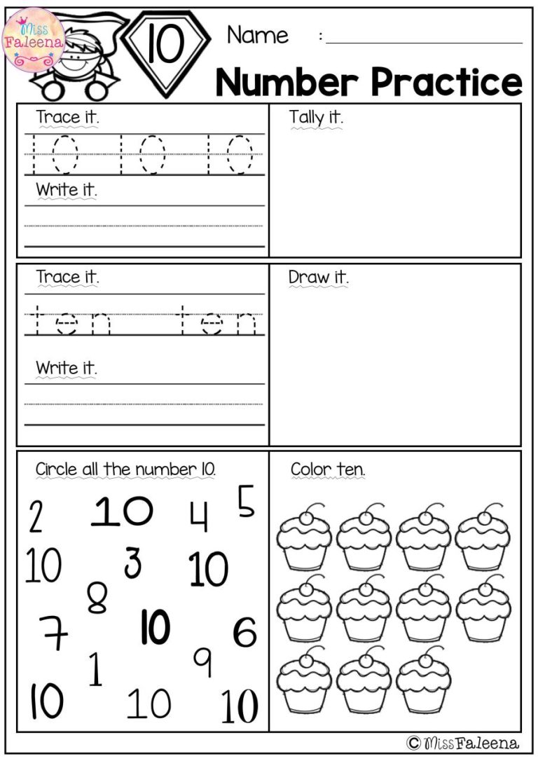 Pre K Worksheets Numbers 1-20