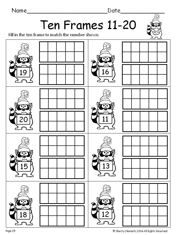 Ten Frame Worksheets To 20