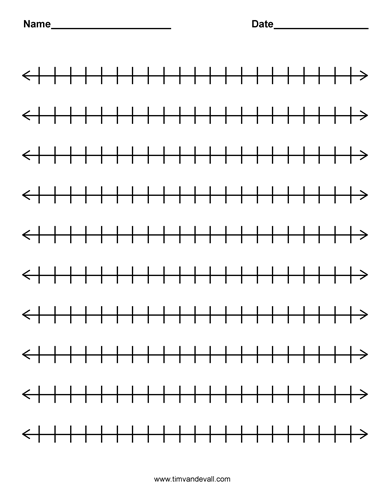 Number Line Worksheets Blank