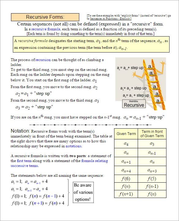 Arithmetic Sequence Worksheet 1 Answer Key