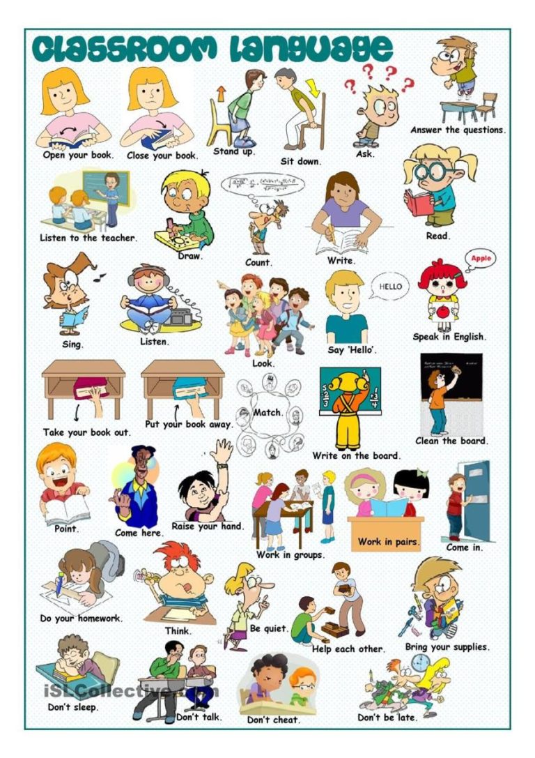 Classroom Language Worksheet Pdf