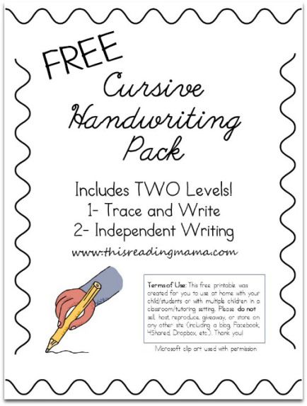 Cursive Handwriting Worksheets Free